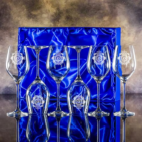 Engraved Crystal Lydia Goblets presentation boxed 