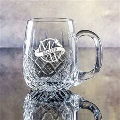 Small Crystal Engraved Barrel Tankard