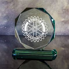 Medium Crystal Engraved Octagonal Plaque