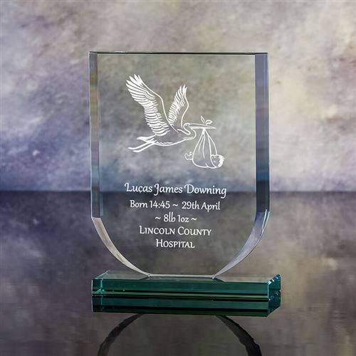 Presentation Boxed Engraved Crystal Medium Shield 