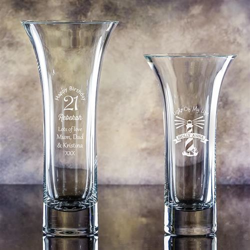 Large Crystal Engraved Venus Vase