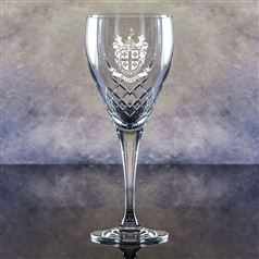 Hand Cut Crystal Engraved Forest Goblet Glass