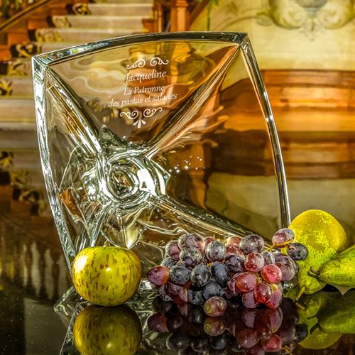 Large Crystal Engraved Barley Bowl